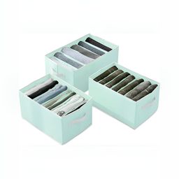 HOUSE OF QUIRK Green Set of 3 Regular Drawer Organiser Organisers-image-115
