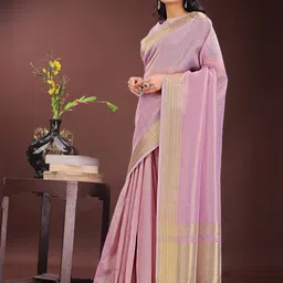 DIVASTRI Woven Design Zari Organza Saree image 5