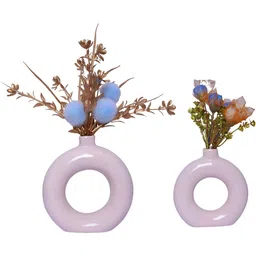 Aura Pink & Blue 2 Pieces Round pot Curio Showpieces-image-30