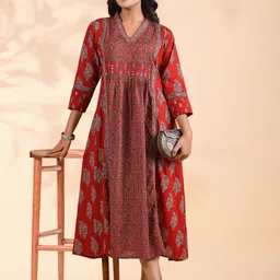 KALINI Print A-Line Midi Dress image 4