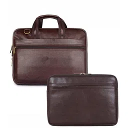 the clownfish THE CLOWNFISHDark Brown Laptop Sleeve With Laptop Bag Combo image 4