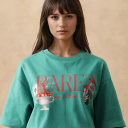 RAREISM Women Graphic Printed Round Neck Cotton Oversized T-shirt-image-28