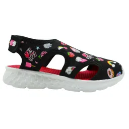 KazarMax Unicorn Printed Velcro Closure Sandals - Black image 3