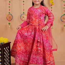 UNBIND Girls Printed Ready to Wear Lehenga & Blouse With Dupatta image 4