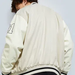 max Men Polyester Crop Open Front Jacket with Patchwork image 3