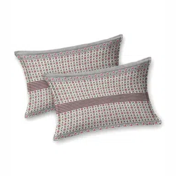 Aura Pink & White Ethnic Motifs 210 TC Queen Bedsheet with 2 Pillow Covers image 4