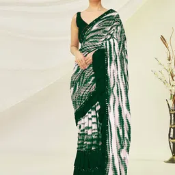Flip The Style Tie & Dyed Sequinned Pure Georgette Saree-image-66