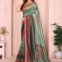 V3 FASHION STUDIO Ethnic Motifs Zari Chanderi Saree image 5