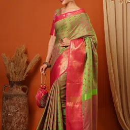 SILKWEAR Ethnic Motifs Zari Jamdani Saree-picture-40