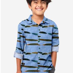 BRUCEWANE Boys Comfort Striped Printed Casual Shirt-picture-9