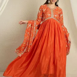 Miss Ethnik Embroidered Anarkali Ethnic Dress-image-71
