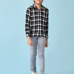 V-Mart Boys Spread Collar Tartan Checked Cotton Casual Shirt image 4