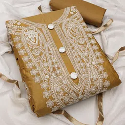 SAINOOR Embroidered Semi-Stitched Dress Material-picture-24