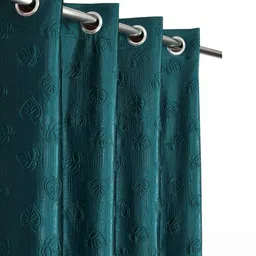 GEET CREATIONS Blue 2 Pieces Floral Room Darkening Door Curtain-image-21