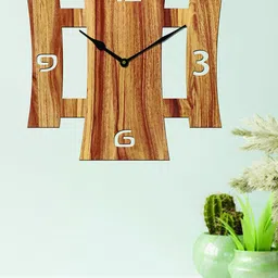 Freny Exim Beige Analogue Wood Wall Clock-image-94