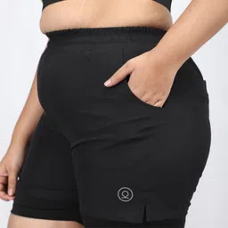 chkokko Solid Women Black Sports Shorts-picture-10