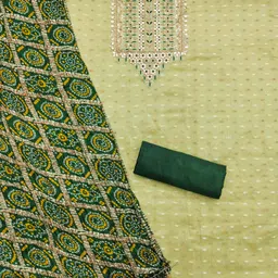 Maroosh Floral Embroidered Sequinned Unstitched Dress Material image 2