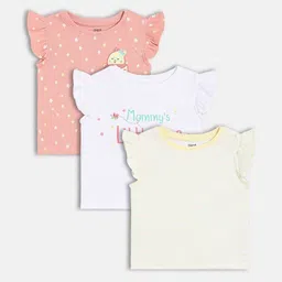 MINI KLUB Girls Pack Of 3 Printed Flutter Sleeves Tops-picture-16