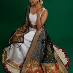 TEEJH Woven Design Dupatta with Zari-picture-4