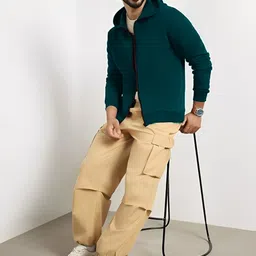 Parona Men Fleece Lightweight Open Front Jacket-image-17