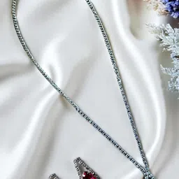 AccessHer Women Silver-Plated Silver Artificial Stones Necklace-picture-32