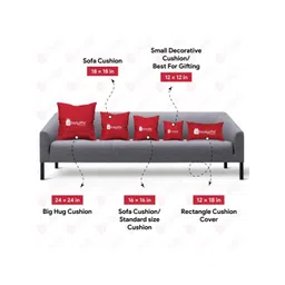 Indigifts Maroon & Yellow Printed Square Cushion Covers image 4