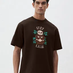 MaverIQ Typography Printed Round Neck Cotton Oversized T-shirt-image-23