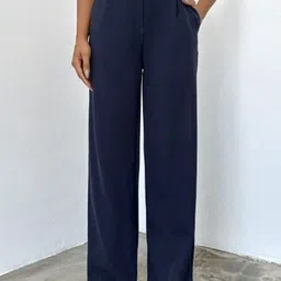 BROADSTAR Women Smart High-Rise Easy Wash Pleated Trousers-picture-13