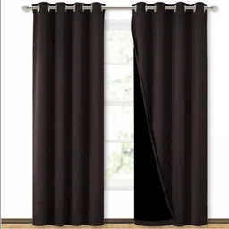 BFAM Brown Set of 2 Black Out Window Curtain-picture-14