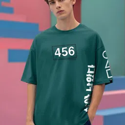 Bewakoof Squid Game Printed Drop-Shoulder Sleeves Pure Cotton Oversized T-shirt-picture-37