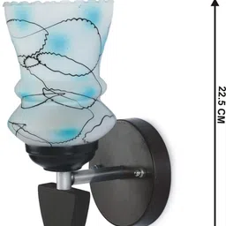 1ST TIME Pack Of 4 Blue & White Printed Glass Cylinder Shaped Wall Lamp image 2