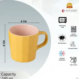 Clay Craft Fine Ceramic Armada Coffee Mugs Set Of 6, Cups For Tea & Coffee, Mugs Set image 4