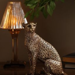 Pure Home and Living Gold-Toned & Black Standing Leopard Figurine Showpiece-picture-29