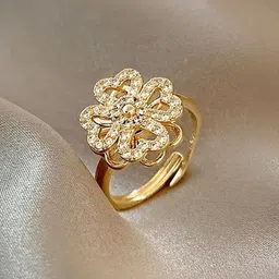 TheVineGirl Gold-Plated Cubic Zirconia Stone Studded Finger Ring-picture-25