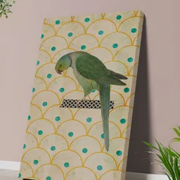 SAF Green & Beige Vintage Parrot Canvas Wall Painting-picture-14