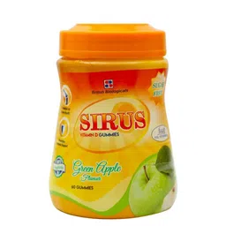 British Biologicals Sirus Vitamin D3 Gummies Supports Immune System - Green Apple - 300 g-image-3