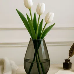 Homesake Black Pot Shaped Flower Plants Glass Vase Pot-image-2