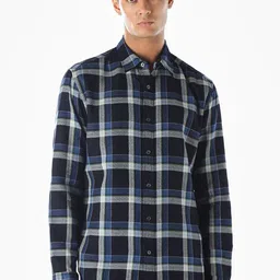 Jack & Jones Men Checked Spread Collar Pure Cotton Casual Shirt-picture-36