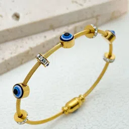 DressBerry Gold-Plated American Diamond Bangle-Style Bracelet image 5