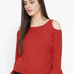 Moda Rapido Cold-Shoulder Crepe Top-picture-11