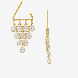 Kushal's Fashion Jewellery Gold-Plated Classic Zircon Studded Drop Earrings image 2