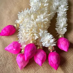 Nutts 6-Pcs Pink & White Handmade Papergajra Garlands Festive Dcor image 3