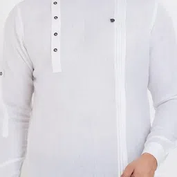 Sultan The King Of Kurta Band Collar Pleated Cotton Short Kurta image 2