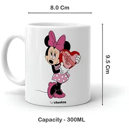 Mr UVD White & Pink Cartoon Characters Printed Ceramic Glossy Mug - 350 ml image 3