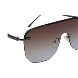 MacV Unisex Brown Lens & Black Shield Sunglasses with image 3