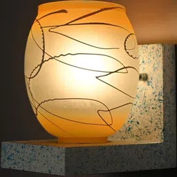 SOMIL Yellow Glass Cylinder Printed Wall Lamps-picture-20