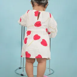 Nature Nook Kids Girls Heart Print Cotton Fit & Flare Dress image 2