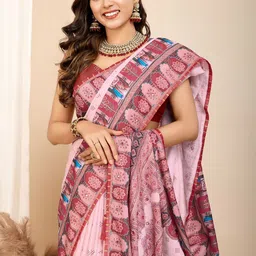 YAMUNE Ethnic Motifs Pure Cotton Mysore Silk Saree image 4