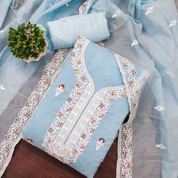 Rangtulika Ethnics Embroidered Unstitched Dress Material-picture-1
