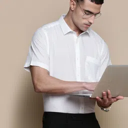 INVICTUS Men Standard Spread Collar Solid Cotton Slim Fit Formal Shirt-picture-36